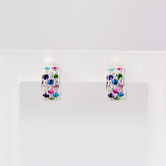Colorful Silver Stud Earrings